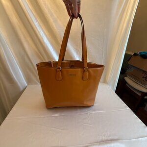 Nine West Errata Large Tote Yellow Ochre with Silver Accents